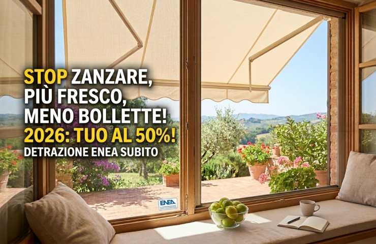 Guida Bonus 2026: installazione tende solari e zanzariere con detrazione ENEA 50% per risparmio energetico e casa fresca.